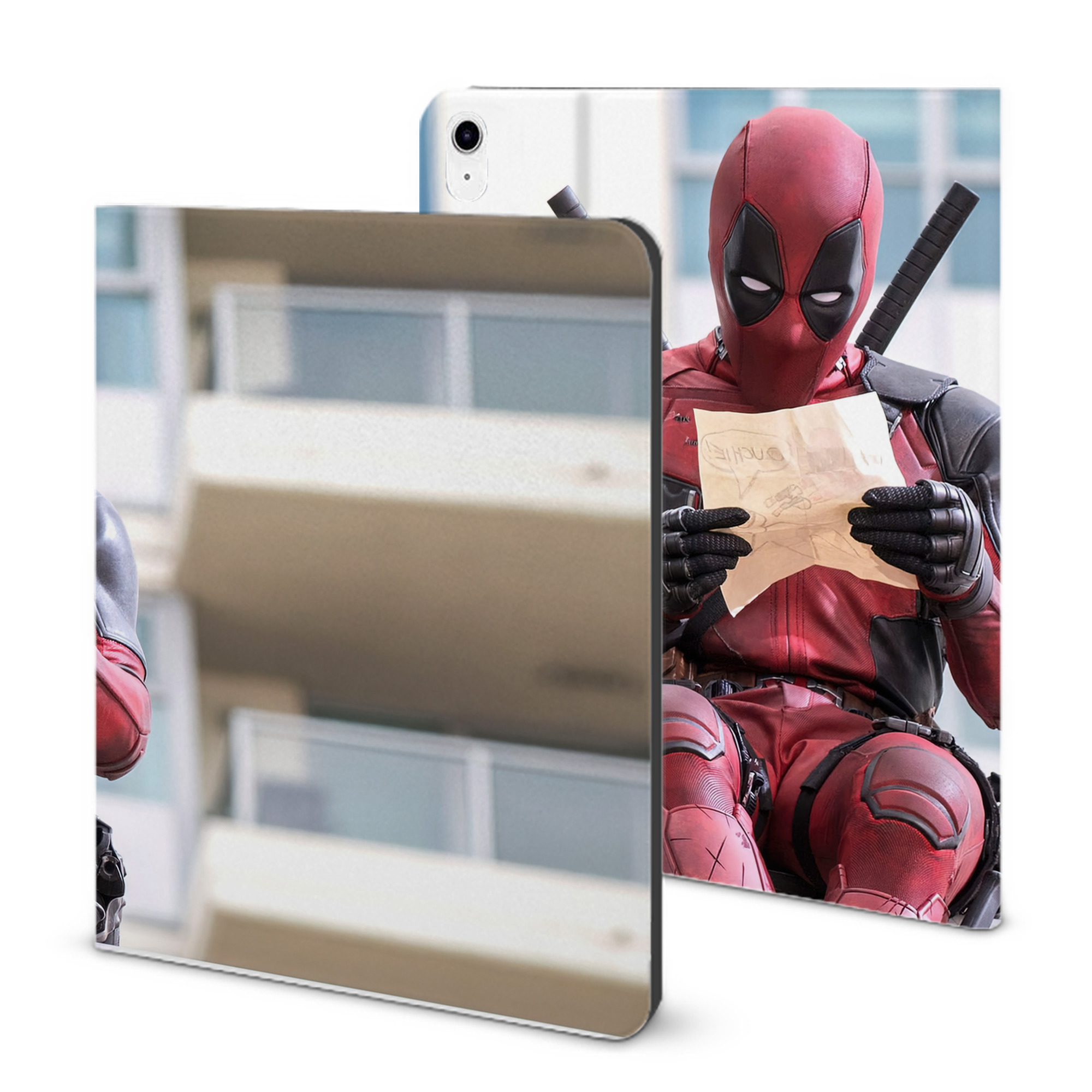 （画像用） Deadpool デッドプール IPad ケース ブック型 PUレザー TPU 耐衝撃 軽量 薄型 ペン収納なし 全面保護 IPad 各モデル対応